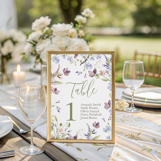 Signe De Table Wildflower Baby Shower Table Number (Créateur téléchargé)