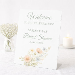 Signe De Table Wildflower Bridal Shower Welcome