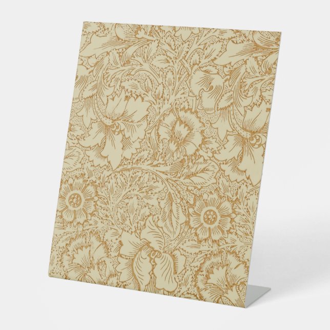 Signe De Table William Morris Papier peint floral Poppy (Recto)