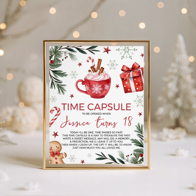 Signe De Table Winter Cocoa Birthday Time Capsule Sign (Créateur téléchargé)