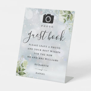 Signe De Table Winter Greenery Photo Guest Book Mariage
