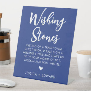 Signe De Table Wishing Stones Livre d'or Minimaliste Royal Blue