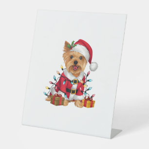 Signe De Table Xmas Lighting Santa Yorkshire Terrier Dog Christma