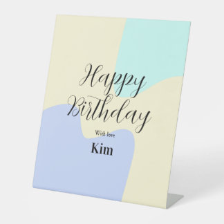 Signe De Table Yellow purple green happy birthday abstract pastel