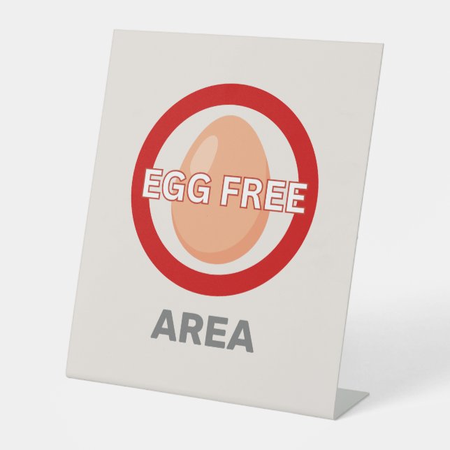 Signe De Table Zone sans oeufs Alerte d'allergie alimentaire Cust (Recto)