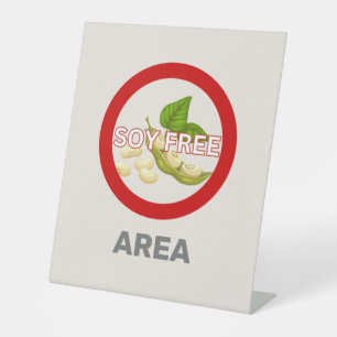 Signe De Table Zone sans soja Alerte d'allergie alimentaire Custo