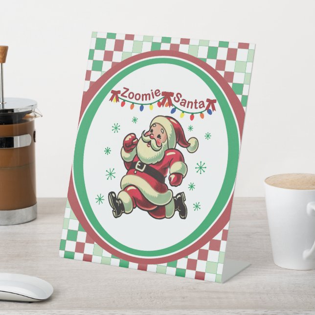 Signe De Table Zoomie Santa Christmas (In SItu)