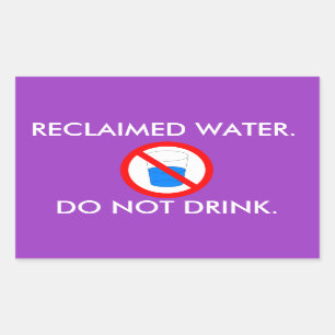 Signe d'eau récupéré autocollant rectangulaire