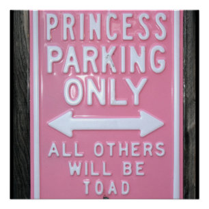 Signe drôle de princesse Parking Only