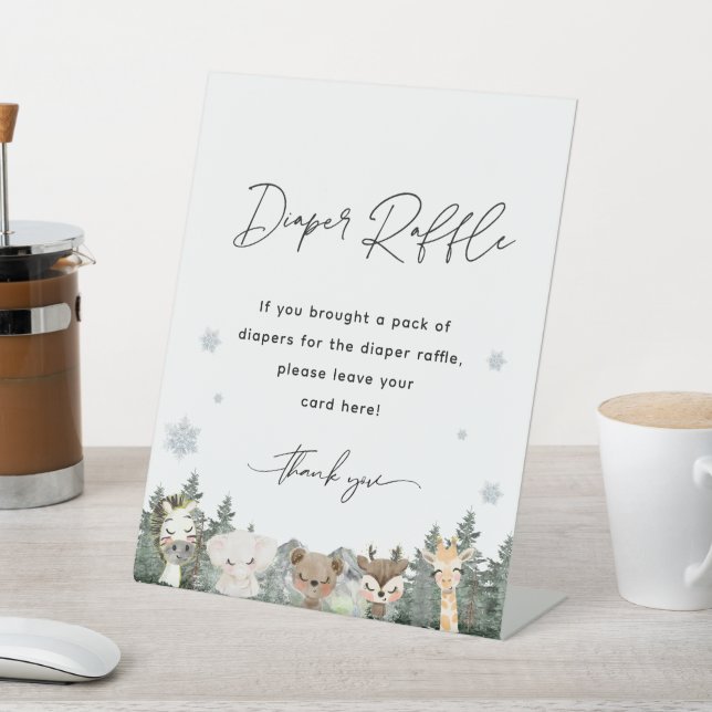 SIGNE DU Baby shower D'Hiver Woodland Déchets (In SItu)