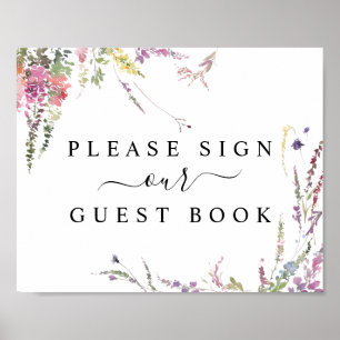 Signe du livre d'or Floral Fleur sauvage