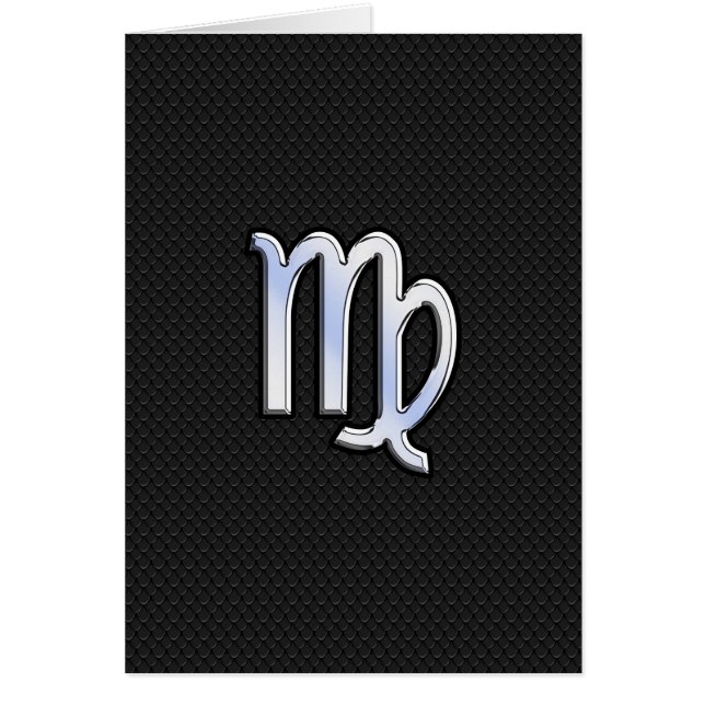 Signe du zodiaque Vierge Chrome sur style peau de  (Devant)