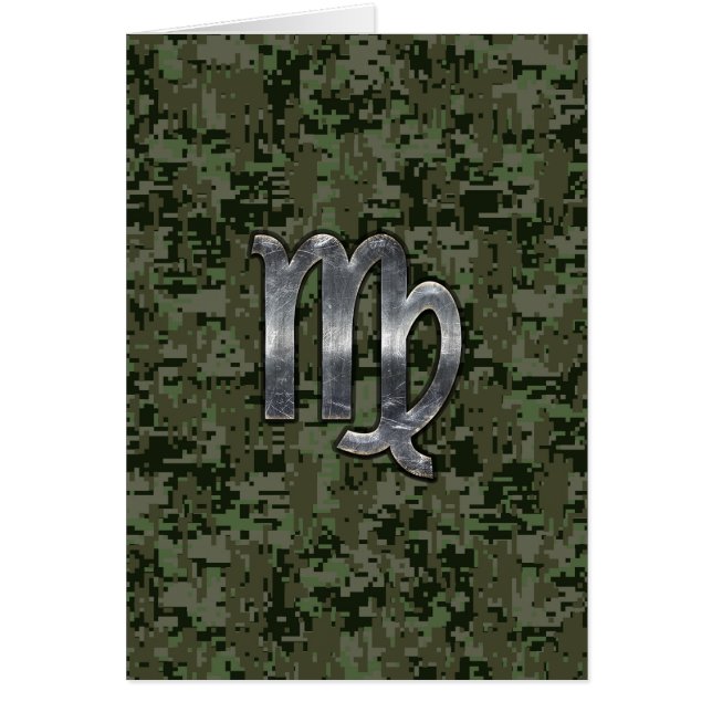 Signe du zodiaque Vierge sur camouflage numérique  (Devant)