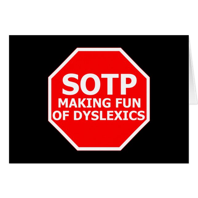 Signe dyslexique drôle (Devant horizontal)