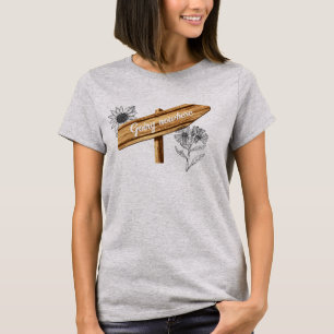 Signe en bois nulle part Funny T-Shirt