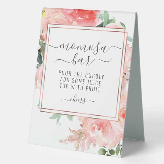 SIGNE Floral baby shower Momosa Bar Peach Coral (Recto)