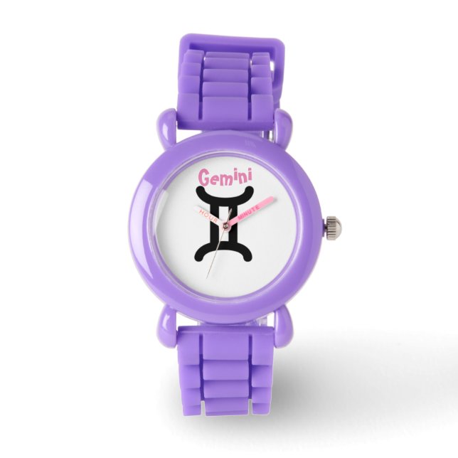 Signe Gemini du Zodiaque. Montres Enfants. (Recto)