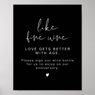 SIGNE JOVI Black Modern Wine Mariage Livre d'or