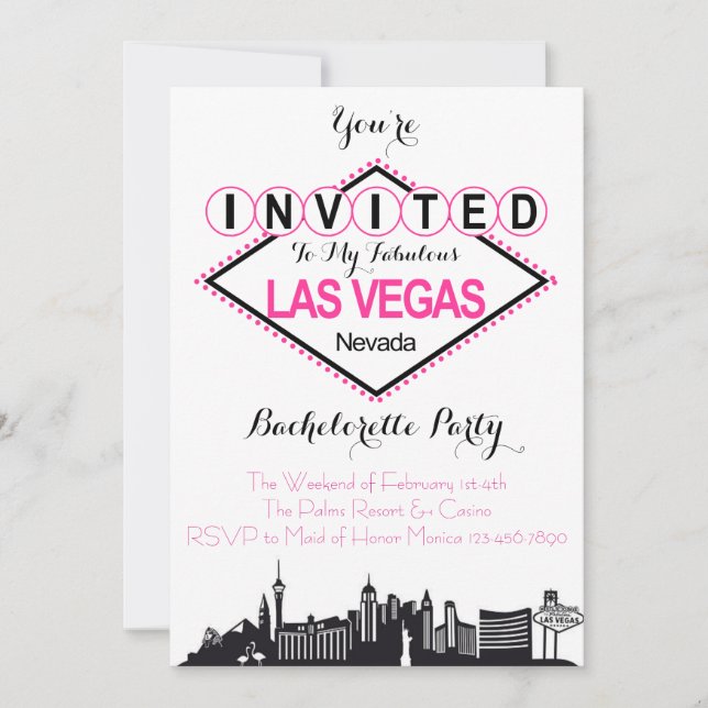 Signe Las Vegas Bachelorette Party Invitation (Devant)