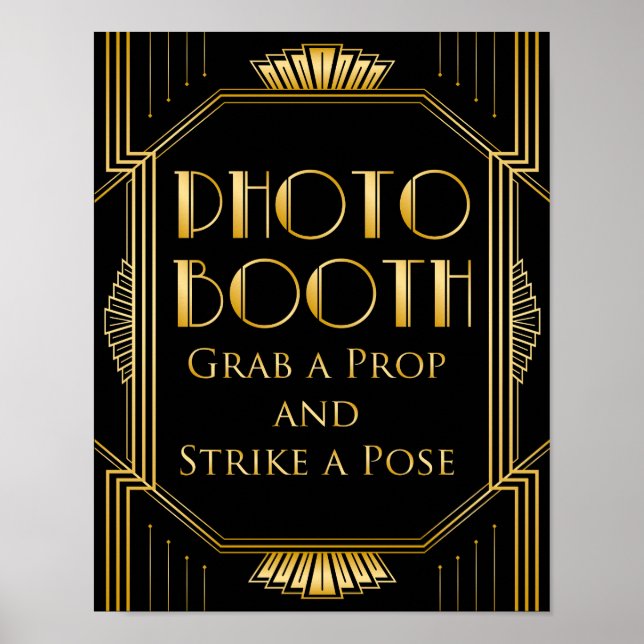 Signe Mariage de la cabine photo | Gatsby Art Déco (Devant)