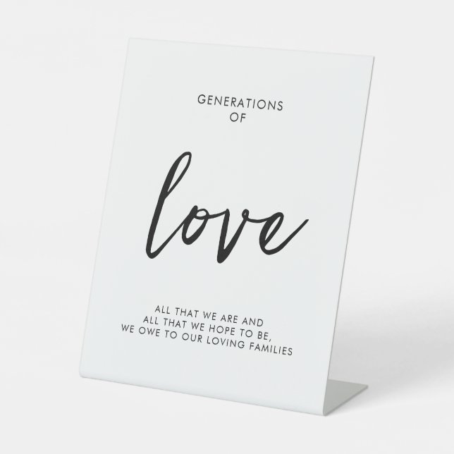 Signe Mariage minimaliste des générations d'amour (Recto)