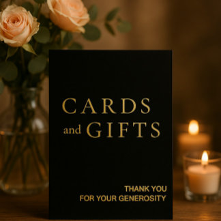Signe Mariage simple Black & Gold Cartes & Cadeaux