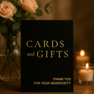 Signe Mariage simple Black & Gold Cartes & Cadeaux