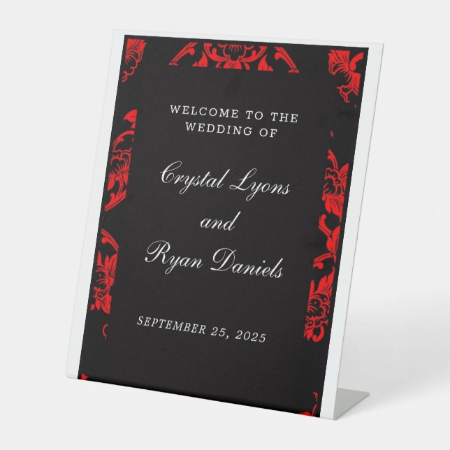 Signe Mariage victorien rouge et noir (Variation 2 (Recto)