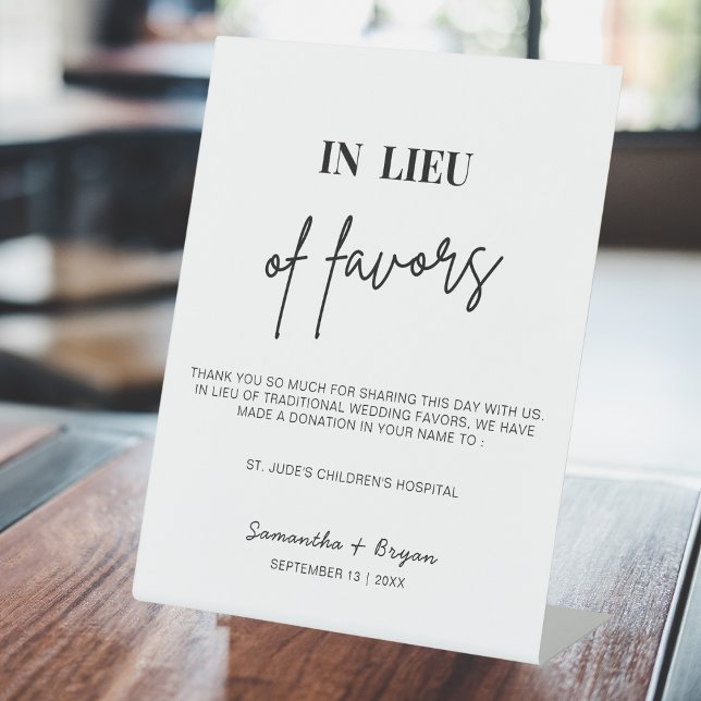 Signe moderne en lieu et place des faveurs | Don d (Créateur téléchargé)