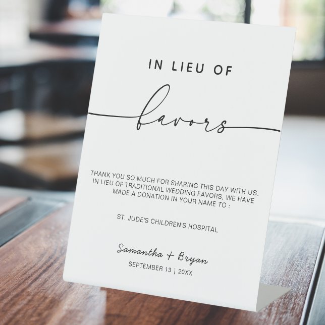 Signe moderne en lieu et place des faveurs | Don d (Créateur téléchargé)