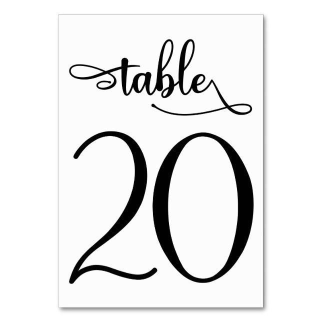 Signe noir simple | Numéro de table 3,5 x 5 | Tabl (Dos)