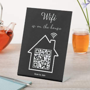 Signe numérique minimaliste WiFi QR Code moderne