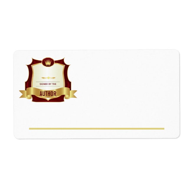 Signé par l'Auteur Bookplate, Red Gold (Devant)