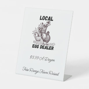 SIGNE POUSSIÈRE DU VENDEUR OEufs de poulet local