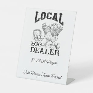 SIGNE POUSSIÈRE DU VENDEUR OEufs de poulet local