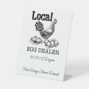 SIGNE POUSSIÈRE DU VENDEUR OEufs de poulet local