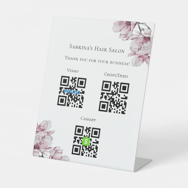 Signe professionnel Floral pour payer l'entreprise (Recto)