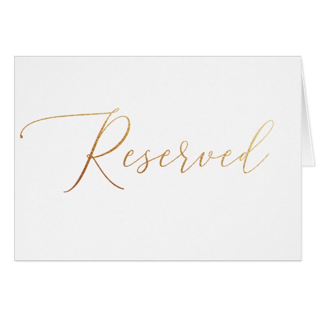 Signe Réservé minimaliste Mariage de script or (Devant Horizontal)