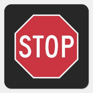 Signe rouge classique USA Stop Road Stickers Black