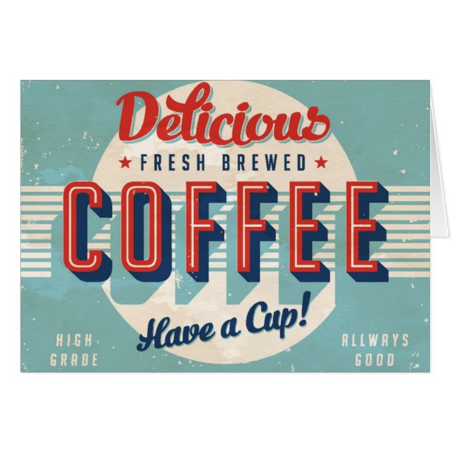 Signe vintage - café préparé frais (Devant horizontal)