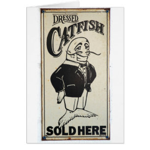 Signe vintage de poisson-chat