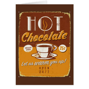 Signe vintage en métal - chocolat chaud