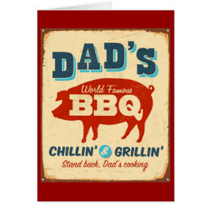 Signe vintage en métal - le BBQ du papa