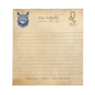SIGNE Zodiaque Bloc-notes Leo & Chat céleste