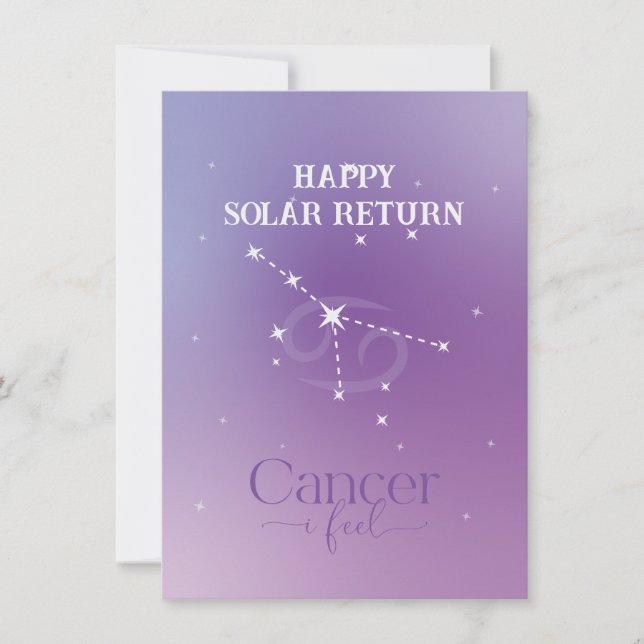SIGNE Zodiaque Cancer Lavande carte plat (Devant)