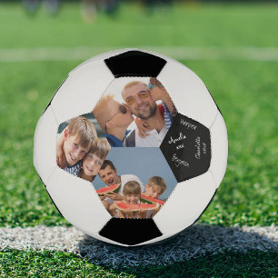 Signed 3 Photo Collage Black and White Soccer Ball