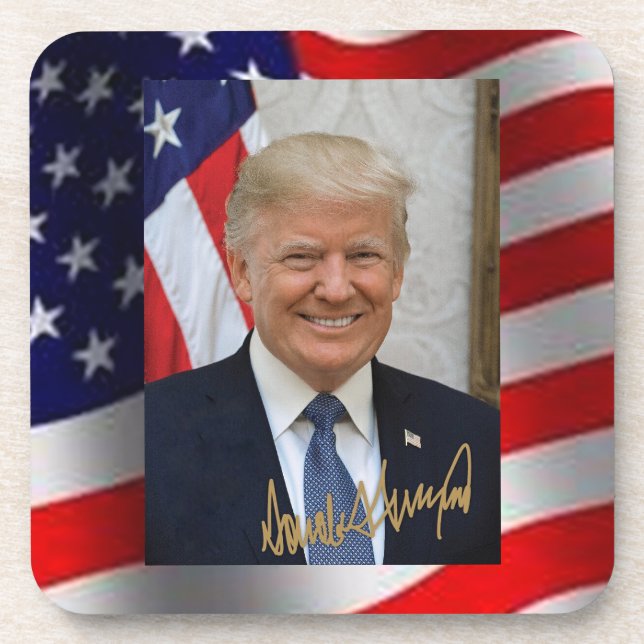 SIGNED BY PRESIDENT TRUMP COASTER (Front)