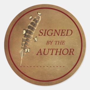 Signed by the Author - Book Plate Classic Round St Classic Round Sticker