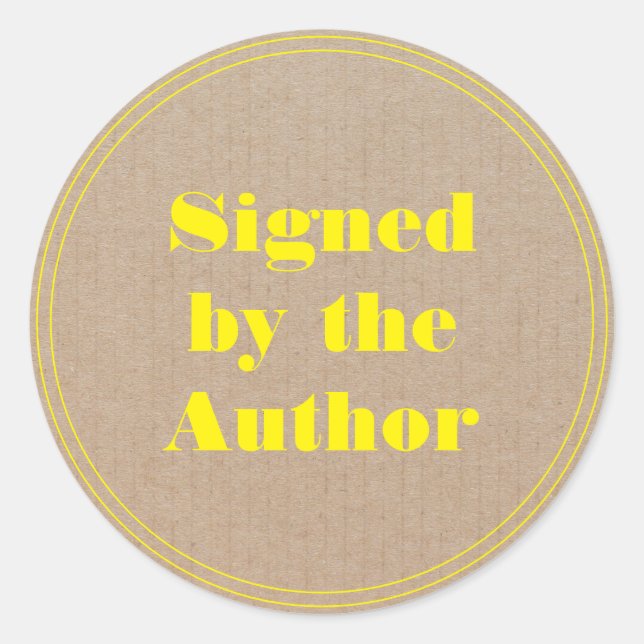 Signed by the author Kraft  Classic Round Sticker (Front)