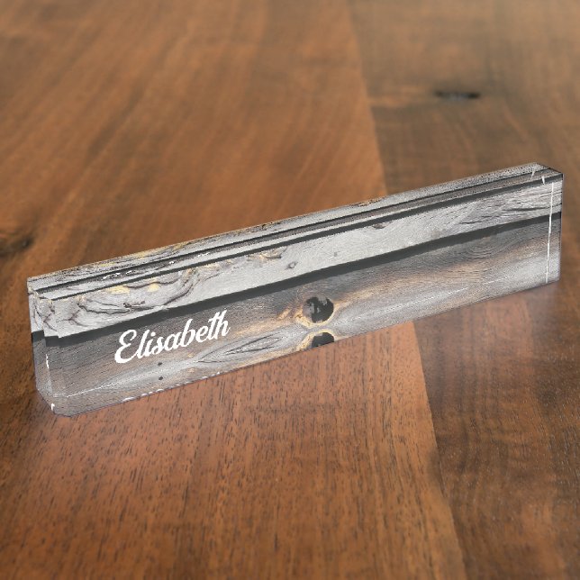 signed by the weather as old wood background name  nameplate (Side)